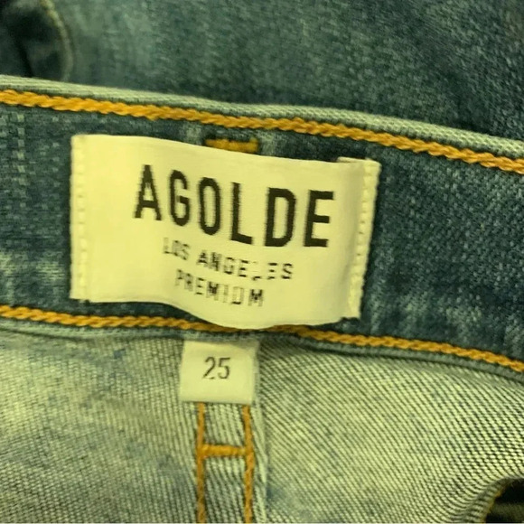 Agolde High Rise Skinny Jeans Amour Vert - Picture 3 of 9